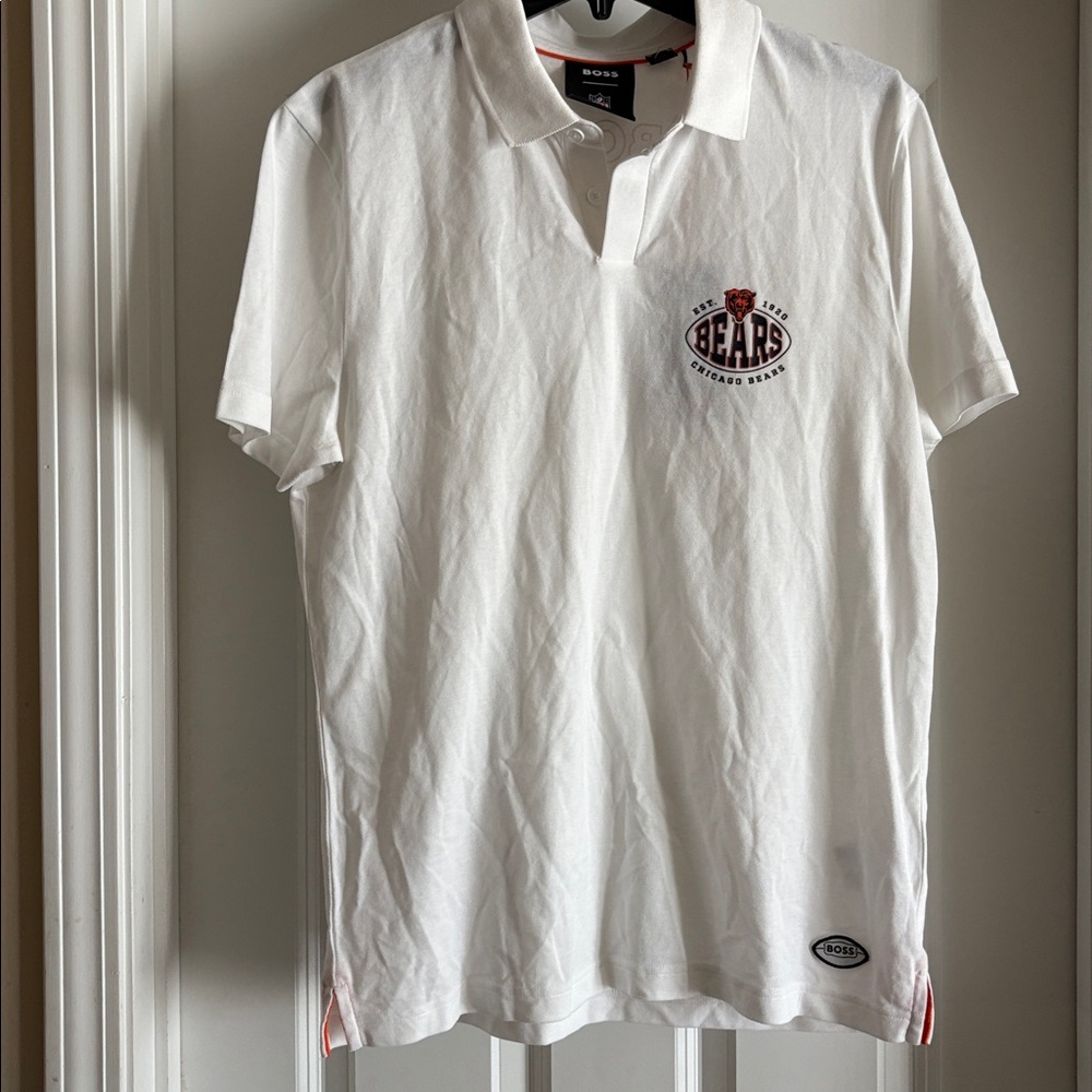BOSS X NFL Chicago Bears COTTON SHIRT WITH COLLABORATIVE BRANDING Large NWT